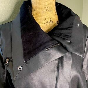 Black Coated Moto Jacket